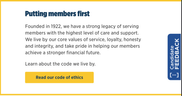 Read our code of ethics button.